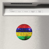 風化モーリシャス国旗 マグネット (インサイチュ (食洗機))