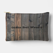 風化レッドウッドフェンスクローズアップフォトイメージプリント アクセサリーポーチ (正面)