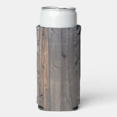 風化レッドウッドフェンスクローズアップフォトイメージプリント スリム缶クーラー (Seltzer正面)