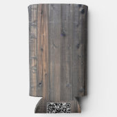 風化レッドウッドフェンスクローズアップフォトイメージプリント スリム缶クーラー (裏面)