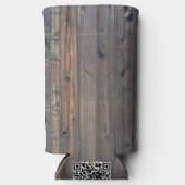 風化レッドウッドフェンスクローズアップフォトイメージプリント スリム缶クーラー (正面)