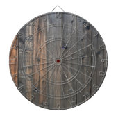 風化レッドウッドフェンスクローズアップフォトイメージプリント ダーツボード (正面)