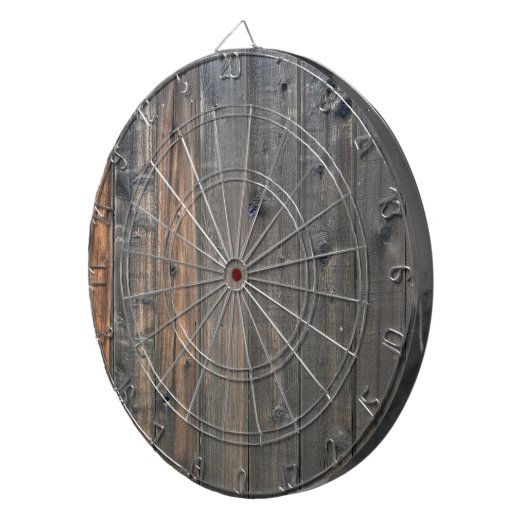 風化レッドウッドフェンスクローズアップフォトイメージプリント ダーツボード (正面右)