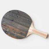 風化レッドウッドフェンスクローズアップフォトイメージプリント 卓球ラケット (横)