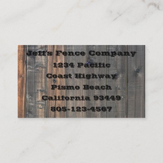 風化レッドウッドフェンスクローズアップフォトイメージプリント 名刺 (裏面)