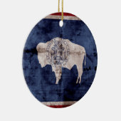 風化ワイオミング国旗 セラミックオーナメント (右)