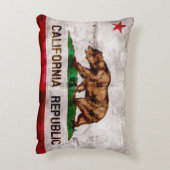 風化ヴィンテージカリフォルニア州旗 アクセントクッション (裏面(縦))