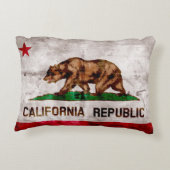 風化ヴィンテージカリフォルニア州旗 アクセントクッション (裏面)
