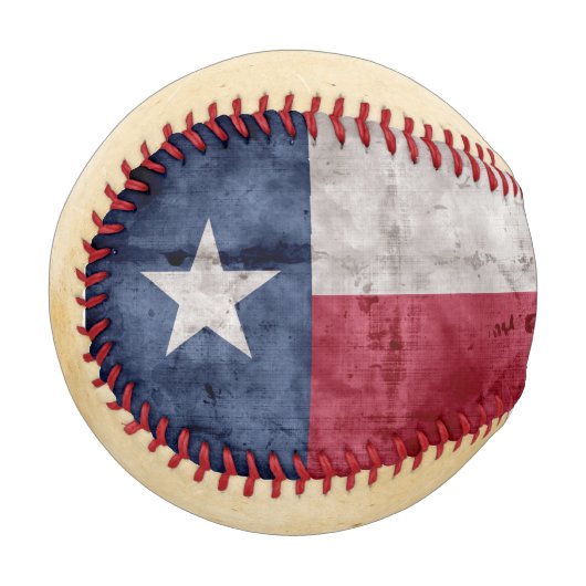 風化ヴィンテージテキサス州州旗 野球ボール (正面左)