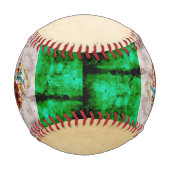 風化ヴィンテージメキシコ国旗 野球ボール (正面)