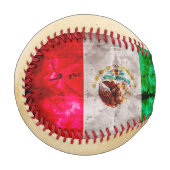 風化ヴィンテージメキシコ国旗 野球ボール (正面左)