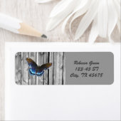 風化動揺して木農家ブルーバタフライ ラベル (インサイチュ)