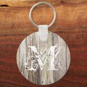 風化木モノグラムの キーホルダー (正面)