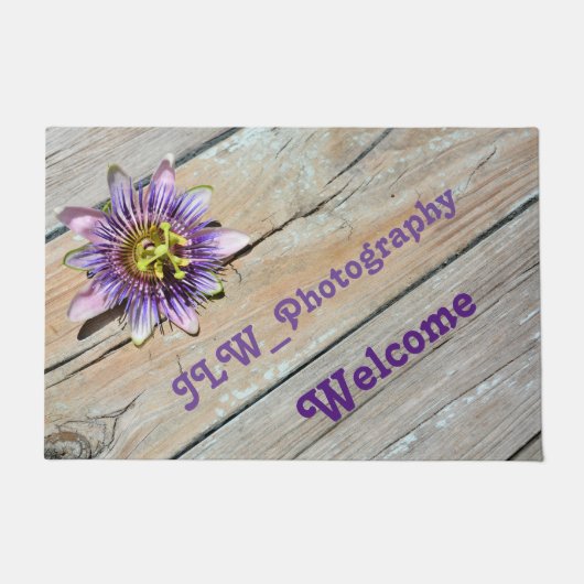 風化木材のパッシフローラ ドアマット (正面)