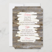 風化木材ピンクフローラ結婚式招待状 招待状 (裏面)