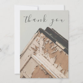 風化木材ホワイトブルーフラットサンキューカード サンキューカード