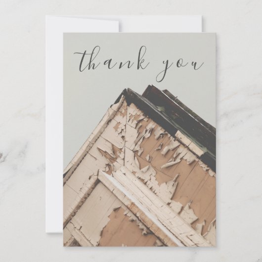 風化木材ホワイトブルーフラットサンキューカード サンキューカード (正面)