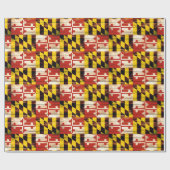 風化木材メリーランド州旗の包装紙 ラッピングペーパー (フラット)