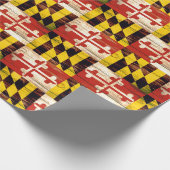 風化木材メリーランド州旗の包装紙 ラッピングペーパー (角)