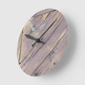 風化木材ラフ加工デッキ ラウンド壁時計 (傾斜)