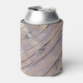 風化木材ラフ加工デッキ 缶クーラー (缶正面)