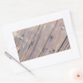 風化木材ラフ加工デッキ 長方形シール (封筒)