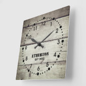 風化木材素朴スタイルアクリル時計 スクエア壁時計 (傾斜)