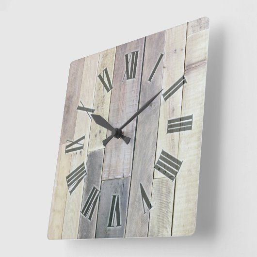 風化木材 スクエア壁時計 (傾斜)
