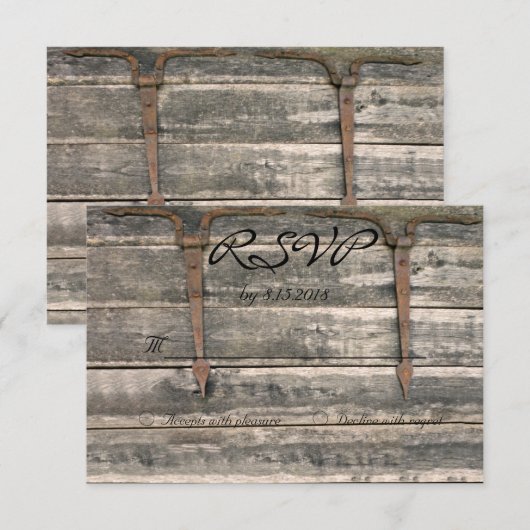 風化木材RSVP 出欠カード (正面/裏面)