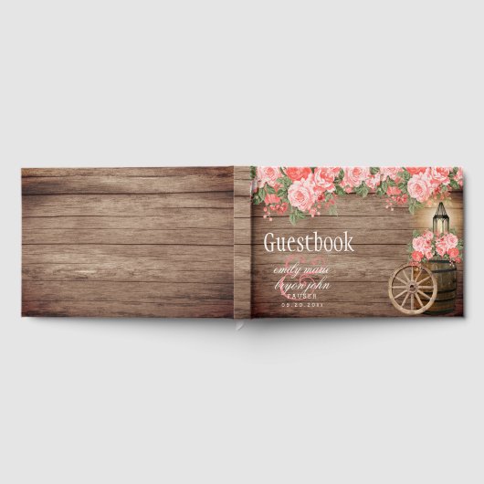 風化木樽 – コーラルフラワー ゲストブック (全面)