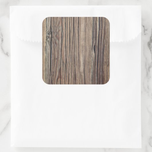 風化木目プランクバックグラウンドテンプレート スクエアシール (バッグ)