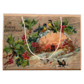 風化木素朴のクリスマスシーン ラージペーパーバッグ (裏面)