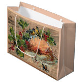 風化木素朴のクリスマスシーン ラージペーパーバッグ (正面アングル)