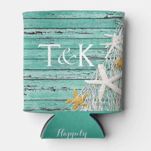 風化木素朴ヒトデ網 |アクア 缶クーラー (正面)