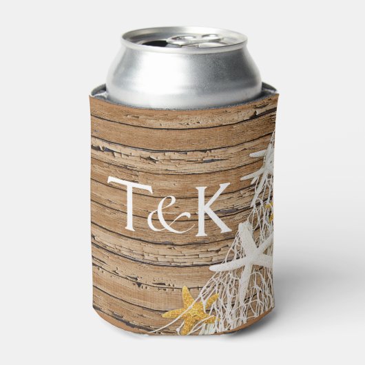 風化木素朴ヒトデ網 | brown 缶クーラー (缶正面)