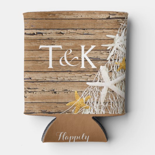 風化木素朴ヒトデ網 | brown 缶クーラー (正面)