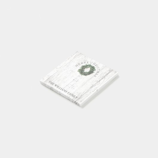 風化木素朴ローレルリースモノグラム3 x 3 ポストイット (アングル)