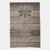 風化木素朴国の風車 キッチンタオル (縦)