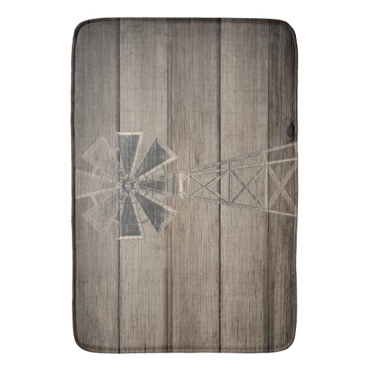 風化木素朴国の風車 バスマット (正面縦)