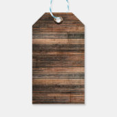 風化木素朴茶色の納屋の田舎の結婚式 ギフトタグ (裏面)