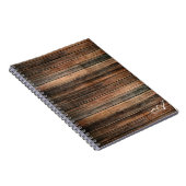 風化木素朴茶色の納屋の田舎の結婚式 ノートブック (右側)