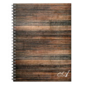 風化木素朴茶色の納屋の田舎の結婚式 ノートブック (正面)