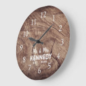 風化木造農結婚家夫妻 ラージ壁時計 (傾斜)