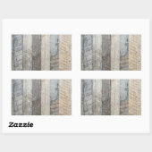 風化板ウッドプランク背景テクスチャ 長方形シール (シート)