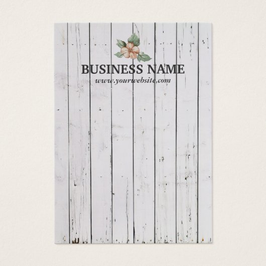 風化白スタイリッシュ木の木材のストライプイヤリングカード (正面)