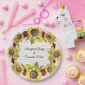 風化白素朴木花嫁ひまわり ペーパープレート (パーティー)