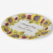 風化白素朴木花嫁ひまわり ペーパープレート (アングル)