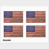 風化米国国旗 長方形シール (シート)