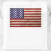 風化米国国旗 長方形シール (バッグ)