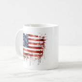 風化素朴したアメリカ国旗 コーヒーマグカップ (正面左)